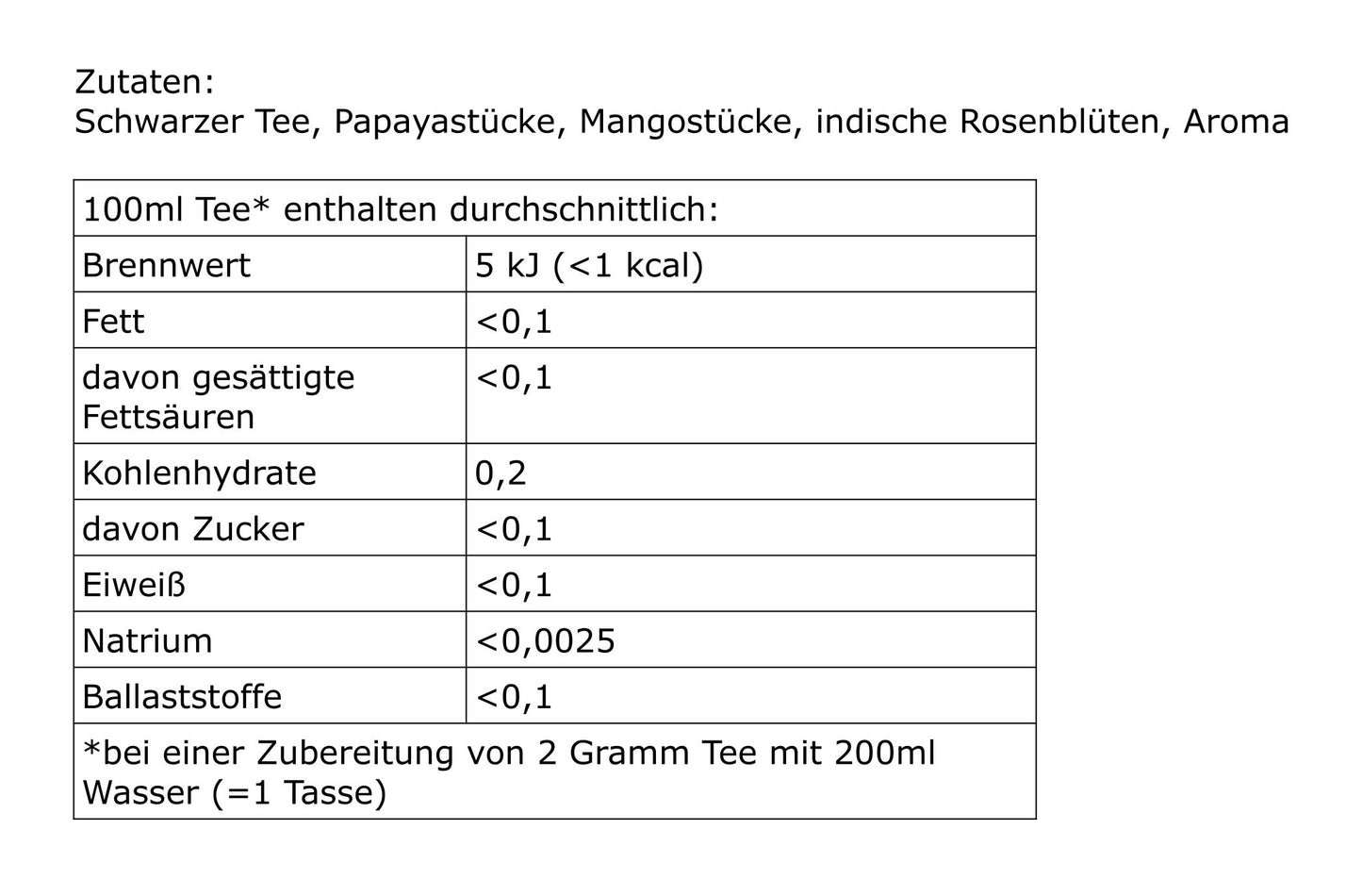 Schwarzer Tee - Mango Maracuja